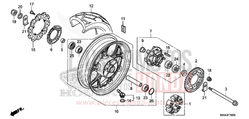 ROUE ARRIERE NC750XDH de 2017